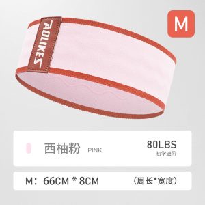 ខ្សែហាត់ត្រគៀក ផ្កាឈូក 1ខ្សែ| Aolikes New Sports Fitness Training Pull Band Hip Circle Elastic Non-Slip Strap Yoga Pull Circle